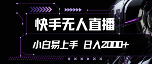 (11603期)快手无人直播,小白易上手,轻轻松松日入2000+-聊项目