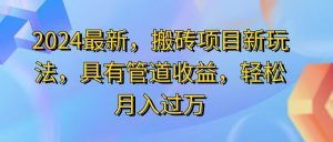 (11616期)2024最近,搬砖收益新玩法,动动手指日入300+,具有管道收益-聊项目