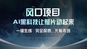 (11646期)风口项目,AI 黑科技让老照片复活!一键生成完全免费!接单接到手抽筋…-聊项目