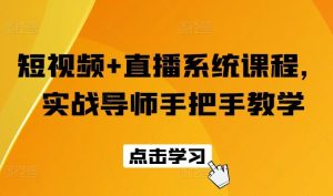短视频+直播系统课程,实战导师手把手教学-聊项目