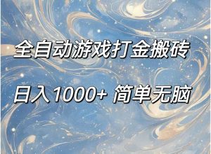 （11785期）全自动游戏打金搬砖，日入1000+简单无脑-聊项目