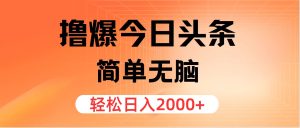 (11849期)撸爆今日头条,简单无脑,日入2000+-聊项目