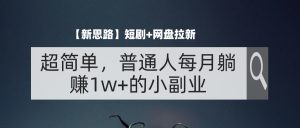 (11980期)【新思路】短剧+网盘拉新,超简单,普通人每月躺赚1w+的小副业-聊项目