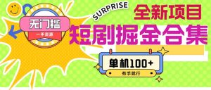 (11999期)短剧掘金合集2.0  无门槛没成本 有手就行 单机100+-聊项目