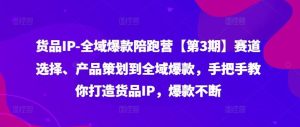 货品IP全域爆款陪跑营【第3期】赛道选择、产品策划到全域爆款,手把手教你打造货品IP,爆款不断-聊项目