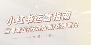 小红书运营指南,账号定位/开店指南/优质笔记/没有套路,全是经验-聊项目