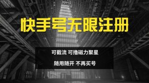 快手无限注册,可截流,可撸磁力聚星,随用随开,不再买号【揭秘】-聊项目