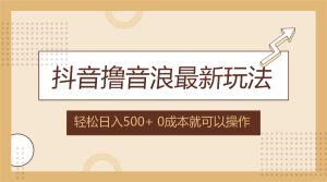 (12217期)抖音撸音浪最新玩法,不需要露脸,小白轻松上手,0成本就可操作,日入500+-聊项目