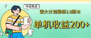 (12238期)萤火计划最新2.0版本单机收益200+ 即做!即赚!-聊项目