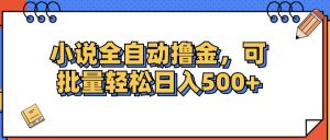 (12244期)小说全自动撸金,可批量日入500+-聊项目