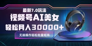 (12314期)视频号7.0最新玩法AI美女跳舞,轻松月入30000+-聊项目