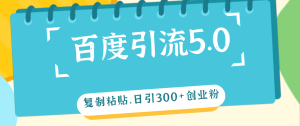 (12331期)百度引流5.0,复制粘贴,日引300+创业粉,加爆你的微信-聊项目