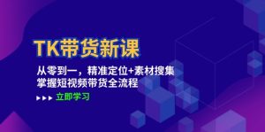 TK带货新课:从零到一,精准定位+素材搜集 掌握短视频带货全流程-聊项目