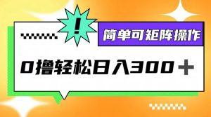 0撸3.0,轻松日收300+,简单可矩阵操作-聊项目